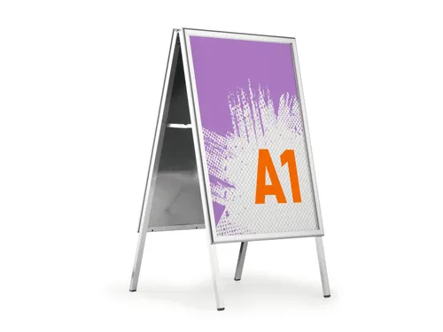 Stoepbord Aluminium Fold Outdooor A1 metaal zilver