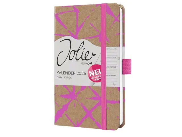 Weekagenda Pure A6 2026 (NL/FR/EN/DU) Raspberry Batik Hardcover