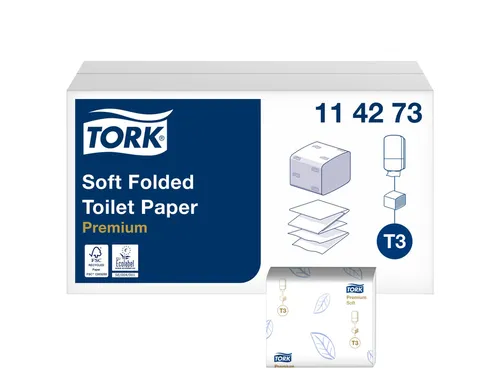 Toiletpapier Tork 114273 T3 zacht gevouwen premium 2-laags