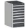 ladekast HxBxD 900x525x525mm 7laden romp RAL7035 front RAL7016