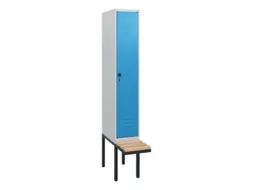 locker met bank,HxBxD 1950x300x815mm,1vak,vak B 300mm,draaigrendel
