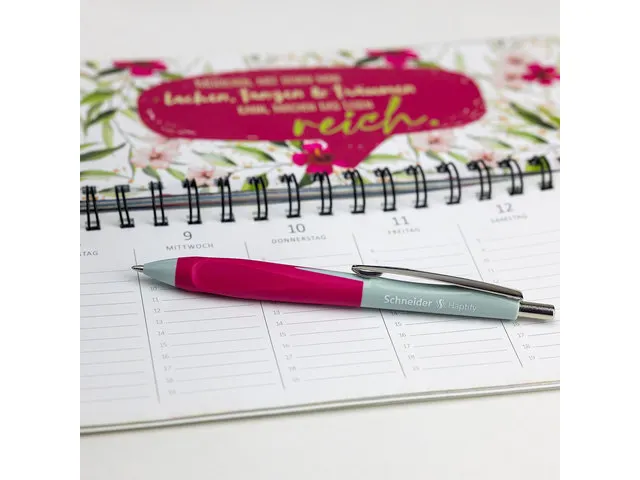 Balpen Schneider Haptify saliegrijs-magenta