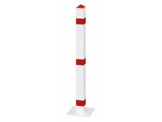 Afzetpaal Vierkant 70X70M Vast Bodemplaat Spitse Kop Wit/rood - 1