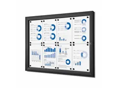 Vergrendelbaar Mededelingenbord Indoor/ Outdoor 8xA4 Zwart