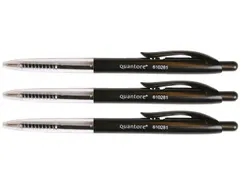 Balpen Quantore drukknop zwart medium
