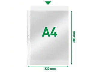 Showtas Leitz 4734 A4 4-gaats 0.08mm PVC glashelder - 3