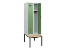 locker met bank,HxBxD 1950x600x815mm,2vak,vak B 300mm,cilinderslot