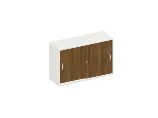 schuifdeurkast,HxBxD 770x1200x430mm,decor romp wit,decor front noten - 1