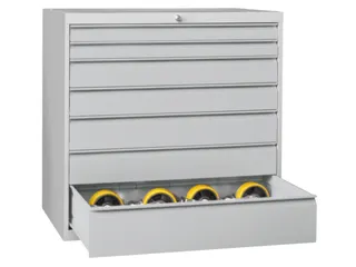 ladekast HxBxD 1000x1023x600mm 7laden RAL7035 front RAL7035 - 3