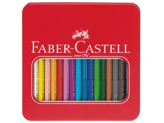 Kleurpotlood Faber-Castell Jumbo GRIP etui met 16 stuks assorti - 2