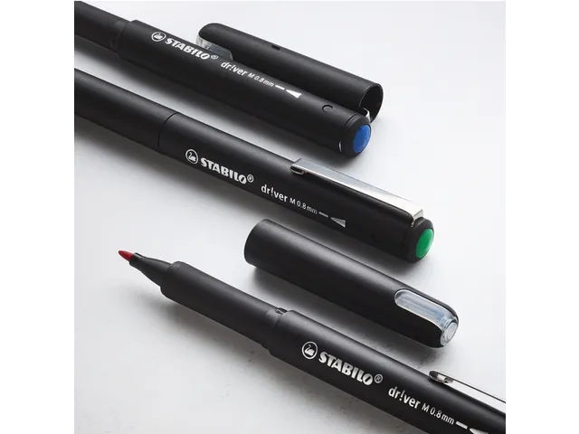 Fineliner STABILO dr!ver medium punt 0.8 mm Groen