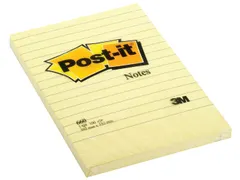 Memoblok 3M Post-it 660 102x152mm lijn geel