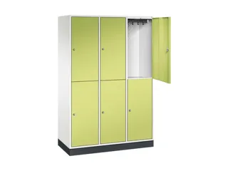 Dubbeldekse garderobekast,HxBxD 1950x1220x500mm,3x2vak.,vak B 360mm - 1