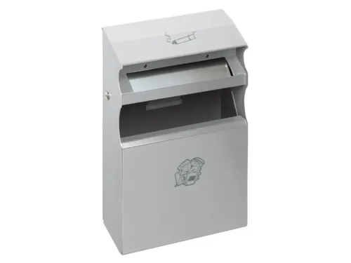 Combi-asbak Zilver 2/5 liter 540x300x140mm Overkapping Cilinderslot