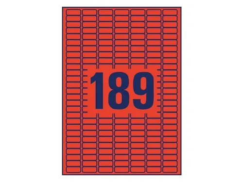 etiket Avery ILK 25,4x10mm 20 vel 189 etiketten per vel rood