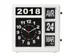 Horloge murale chiffres sautants avec calendrier 31x31cm Français