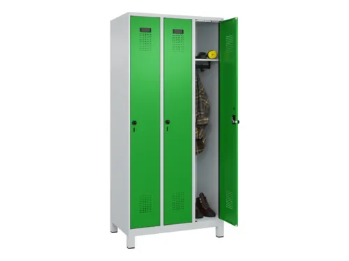 locker,HxBxD 1950x900x500mm,3vak,vak B 300mm,draaigrendel,voeten