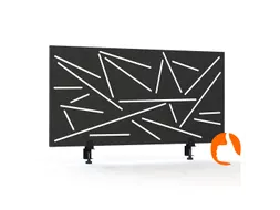 Akoestisch Bureaupaneel met patroon uitsnede 60x120cm Zwart