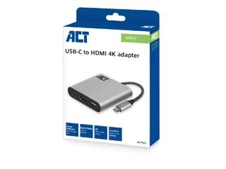 USB-C Multiport Adapter Voor 1 HDMI Monitor Grijs - 4