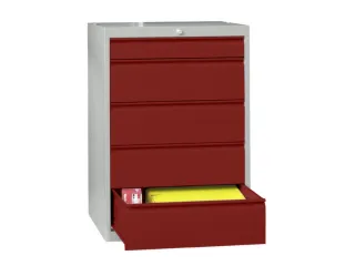 ladekast,HxBxD 1000x715x600mm,5lade(n),cil.-slot,RAL7035,front RAL3000 - 2