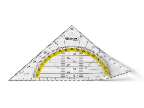 Geodriehoek Westcott 14cm flexibel transparant