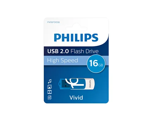 USB stick 2.0 Philips Vivid USB-A 16GB blauw