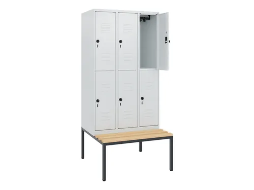 Dubbeldekse dekenkist,HxBxD 1950x900x815mm,3x2vak.,vak B 300mm