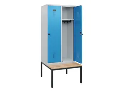 locker met bank,HxBxD 1950x800x815mm,2vak,vak B 400mm,draaigrendel