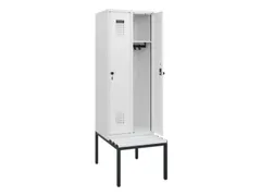locker met bank,HxBxD 1950x600x815mm,2vak,vak B 300mm,draaigrendel