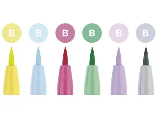 tekenstift Pitt Artist Pen Brush etui a 6 stuks pastel - 10