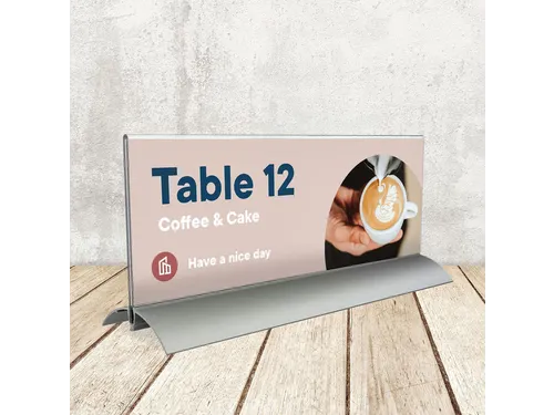 Tafelnaambord Europel 105x297mm acryl aluminium