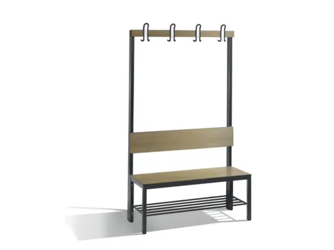 omkleedbank,HxLxD 1710x1000x407mm,HPL eiken-sereno,frame staal RAL7021