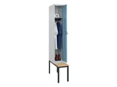 locker met bank,HxBxD 2120x300x815mm,1vak,vak B 300mm,draaigrendel
