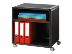 transportwagen,HxBxD 611x651x330mm,2vakken,1niveaus,1 OH,romp zwart