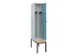 locker met bank,voor scheiding van kleding,HxBxD 2120x400x815mm,1vak