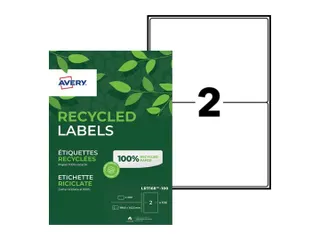 Etiket Avery LR7168-100 199.6x143.5mm recycled Wit 200 stuks - 1