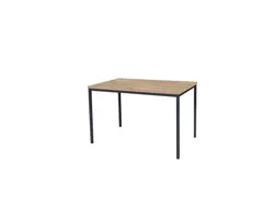 Domino Basic Tafel Vaste Hoogte 120x80 honey castello zwart 4-poots
