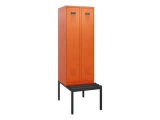 locker met bank,HxBxD 1950x600x815mm,2vak,vak B 300mm,cilinderslot - 2
