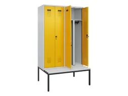 PBM-locker met bank,HxBxD 2120x1200x815mm,4vak,vak B 300mm