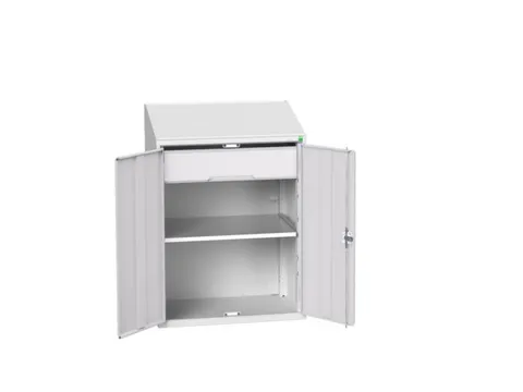 lessenaarkast 1130x800x550mm legbord en lade RAL7035