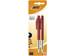 Balpen Bic M10 medium rood bister à 2 stuks