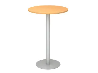 statafel,HxØ 1116x800mm,rond,schotelvoet zilverkleurig,ronde buis - 1