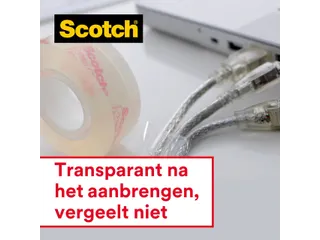 Plakband Scotch 600 19Mmx25M Crystal Clear + Handafroller - 4
