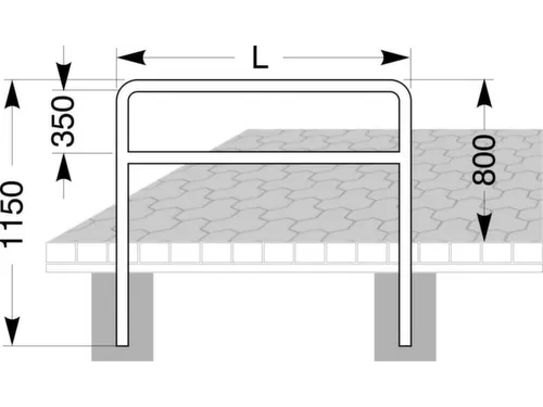 Fietsbeugel H (boven De Grond) X L 800x1000mm Ø 48mm Kniebuis Beton