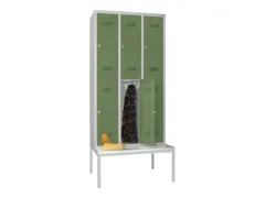 banklocker,dubbeldeks,HxBxD 2150x900x800mm,RAL7035,front RAL6011