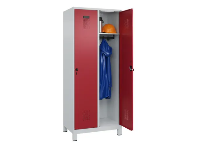locker,HxBxD 1950x800x500mm,2vak,vak B 400mm,draaigrendel,voeten