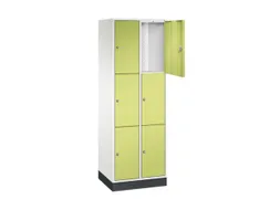 lockerkast,HxBxD 1950x620x500mm,2x3vakken,cil.-slot,sokkel