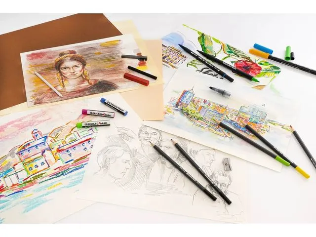 Aquarelpotlood Eberhard Faber Artist color metaaletui a 12 stuks