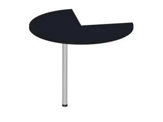 aanbouwtafel,i.h.v.,HxØ 720-840x1000mm,driekwartrond,CC-zwart - 1