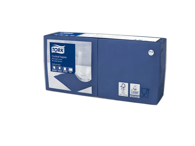 Tork 477825 Cocktailservet Advanced Donkerblauw 24x24cm